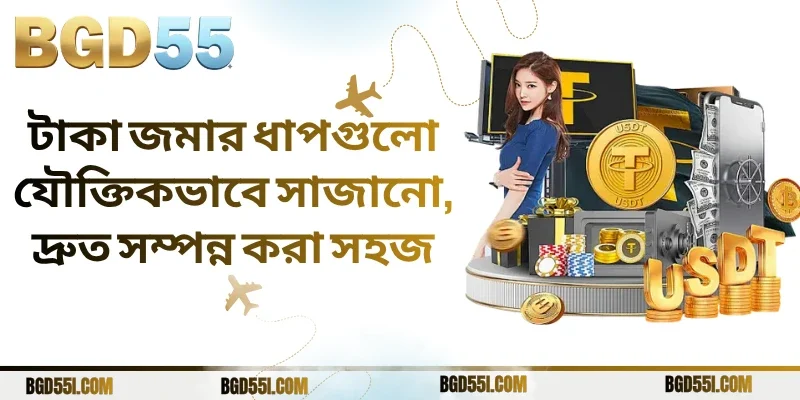 টাকা জমার ধাপগুলো যৌক্তিকভাবে সাজানো, দ্রুত সম্পন্ন করা সহজ